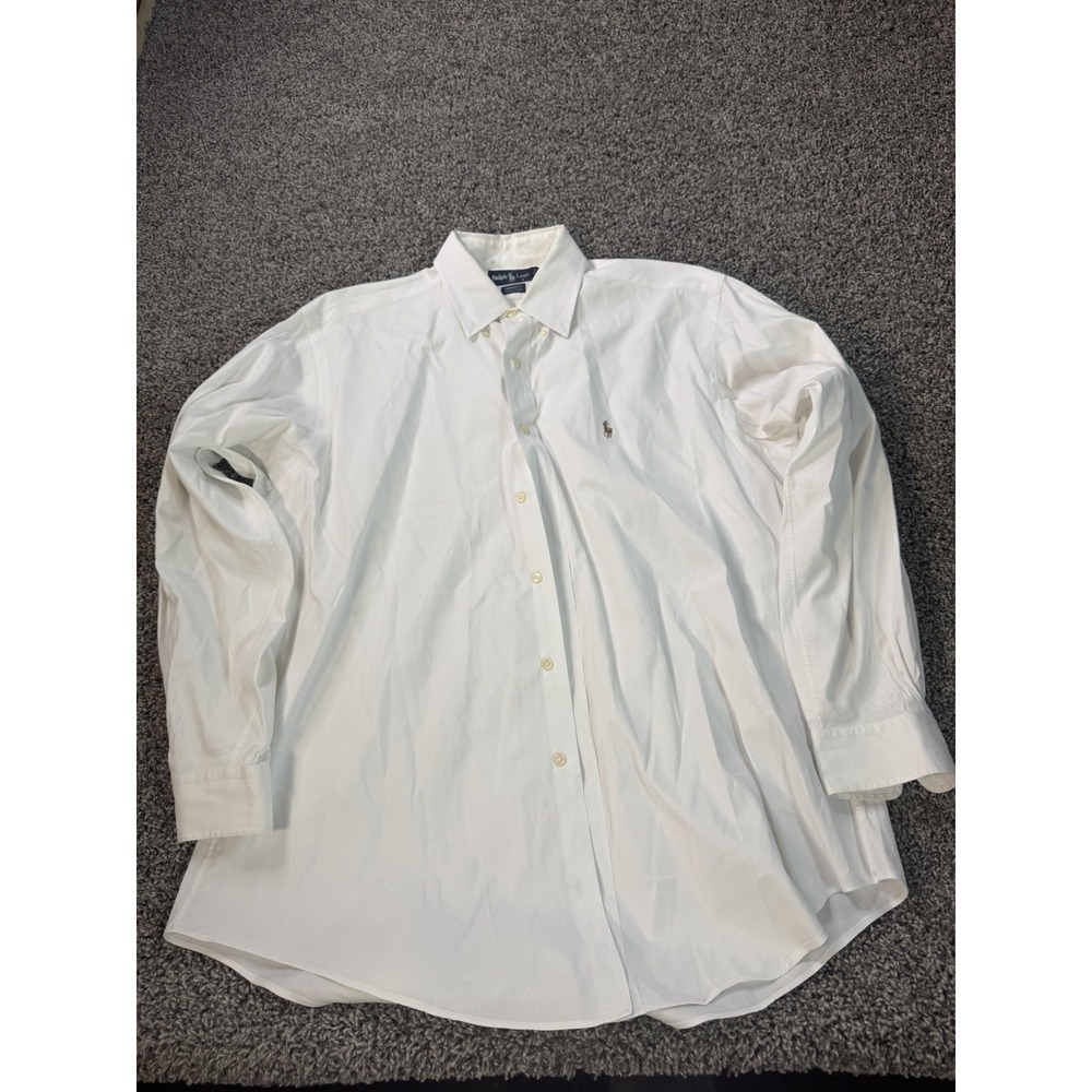 Ralph Lauren Yarmouth Long Sleeve Button Down Shirt Men's Size 16.5 White